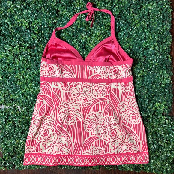 y2k pink white halter lingerie top size 12 - Picture 2 of 4